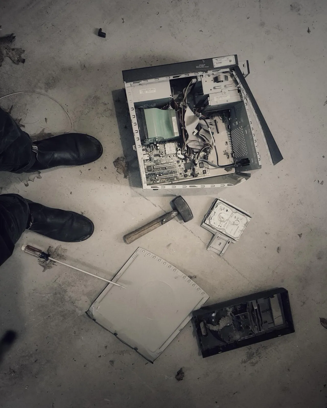 Dad asked me to smash his old hard drive.